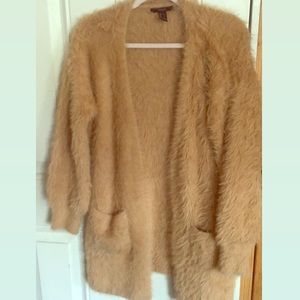 Forever21 Teddy Cardigan in beige, light brown S